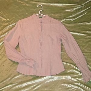 Benetton Blouse Size Small Very light Pale Pink EUC